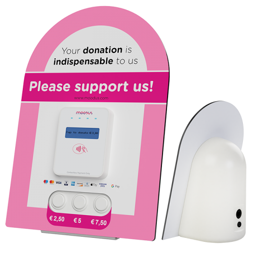 receive contactless donations from visitors